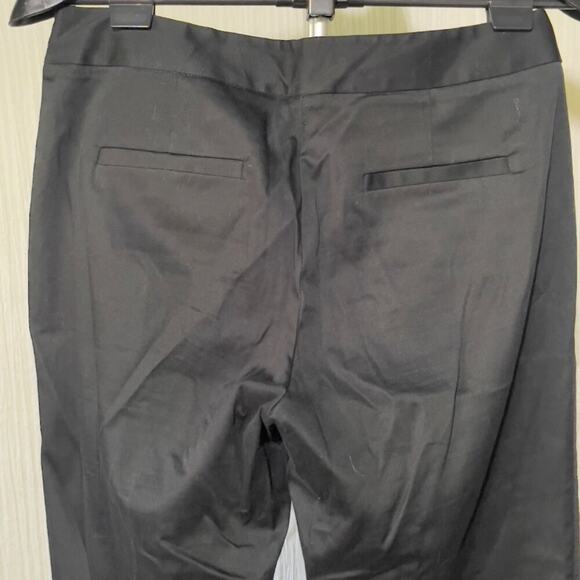 Laundry by Shelli Segal Black Straight Leg Cotton Trouser Dress Pants 6 - Picture 5 of 13